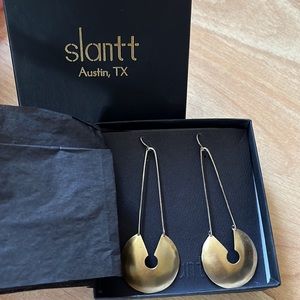 Slantt metal brass earrings made in Austin TX USA